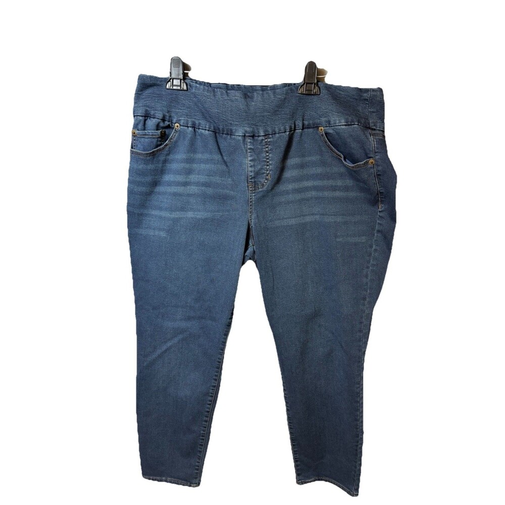 Avenue Denim Jeans Size 18/20P Skinny Blue Plus Size Pill On Stretch